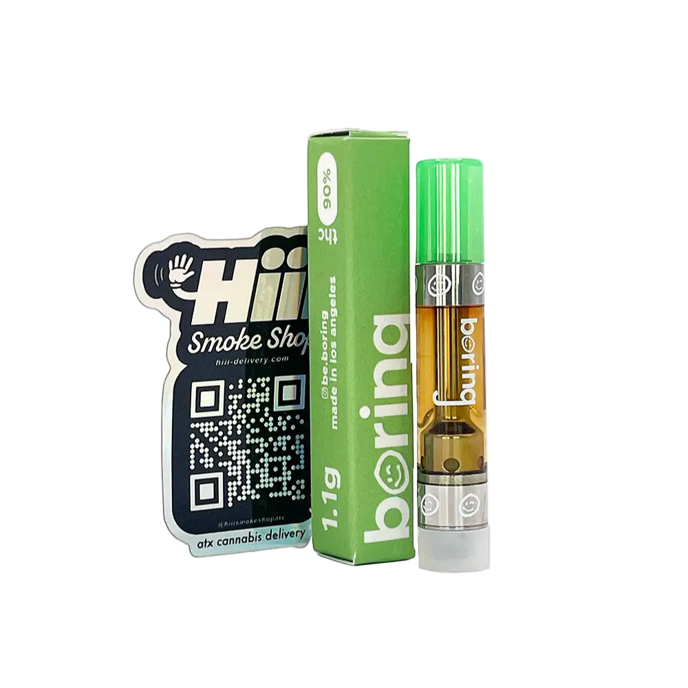 Boring THC Vape Cartridge 1.1g – Premium Cannabis Extract with 90% THC by Hiii Smoke Shop | ATX Cannabis Delivery