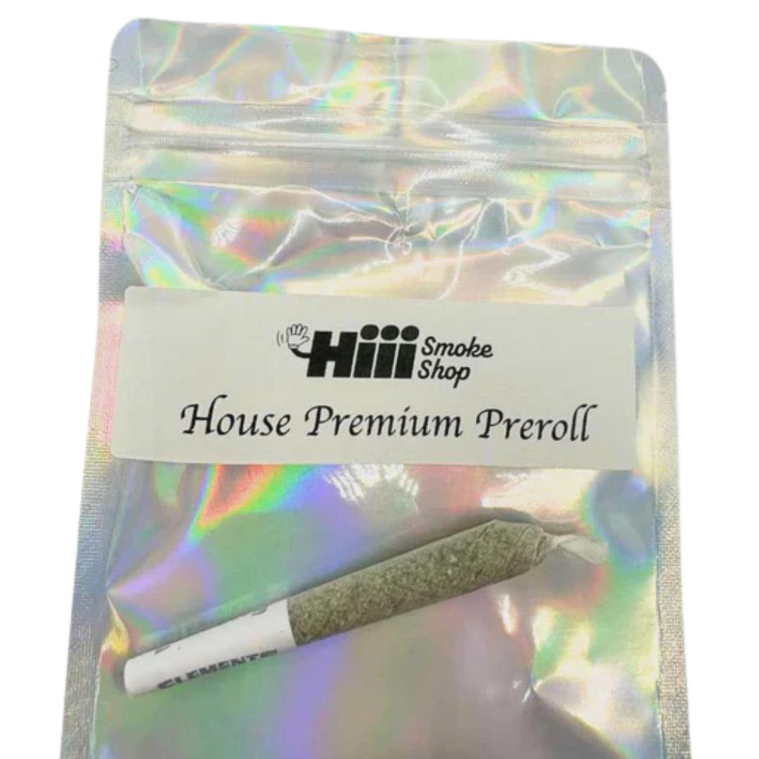 iii Smoke Shop House Premium Preroll 1g in holographic packaging – high-quality cannabis joint for smooth smoking experience.