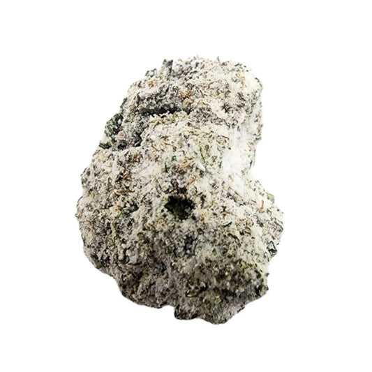 Close-up of Donuts strain exotic cannabis flower – 3.5g premium frosty bud with heavy trichome coverage and potent aroma.